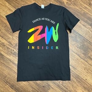 Zumba Fitness Black Tee with Rainbow Logo
